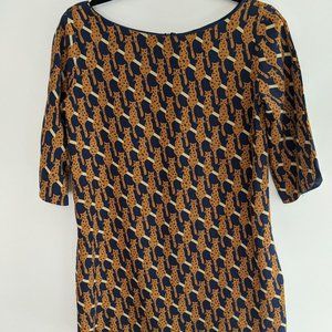 Silk cat shift dress